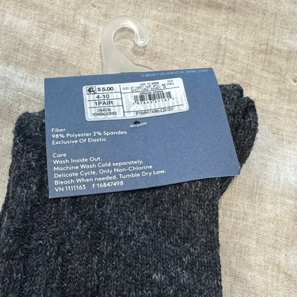 Universal Thread Super Soft Crew Socks - Dark Gray - Picture 2 of 4